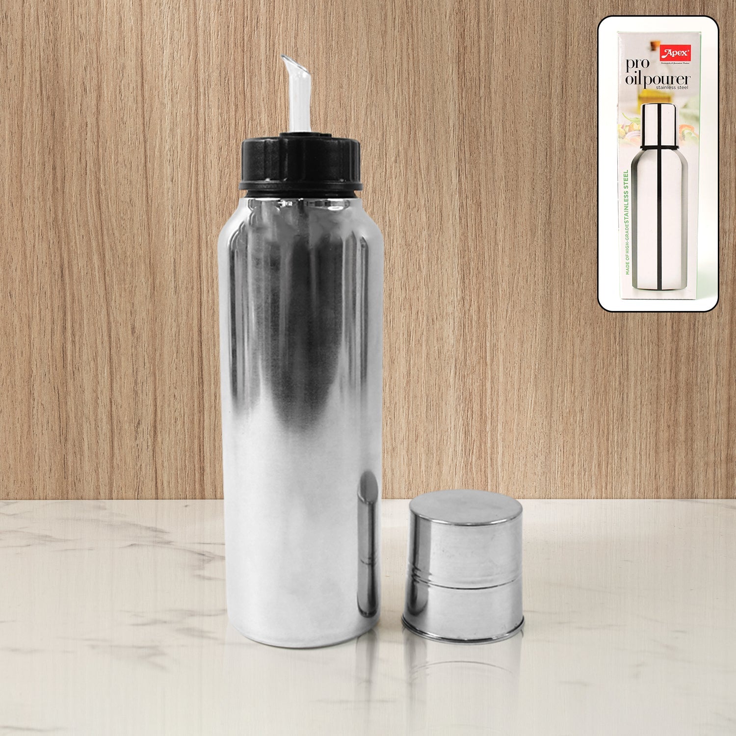 Apex Pro Stainless Steel Oil Pourer – 750ml (1 Pc) Apex Pro Stainless Steel Oil Pourer – 750ml (1 Pc)